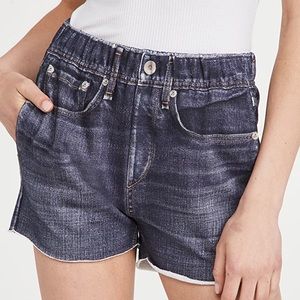 Rag & Bone Miramar Denim Printed Lounge Shorts Blue Sz L. NWT